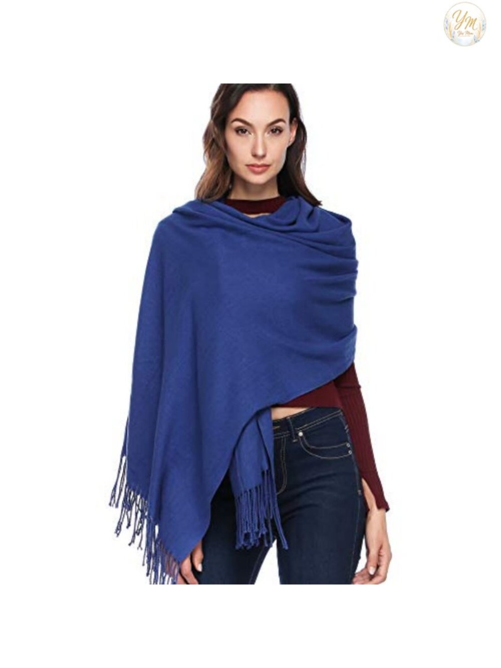 Oversized Pashmina Shawl Wrap Viscose Polyester Winter Evening Dress Scarf